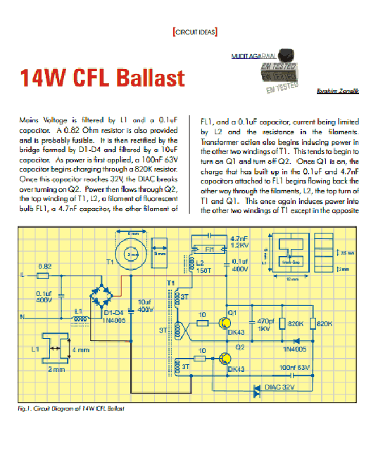 Cfl ballast on sale output voltage