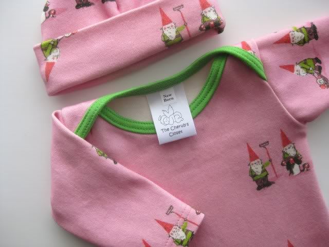 Pink Gnomes Lap Tee/Hat Set, NB