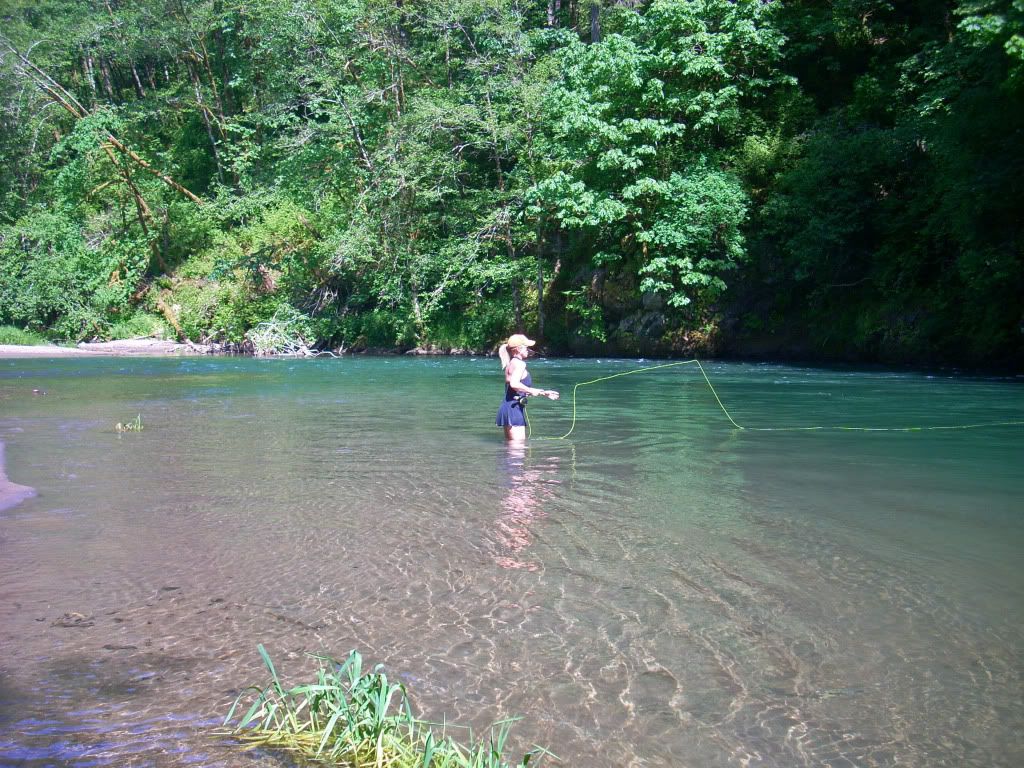 lady fly fishing