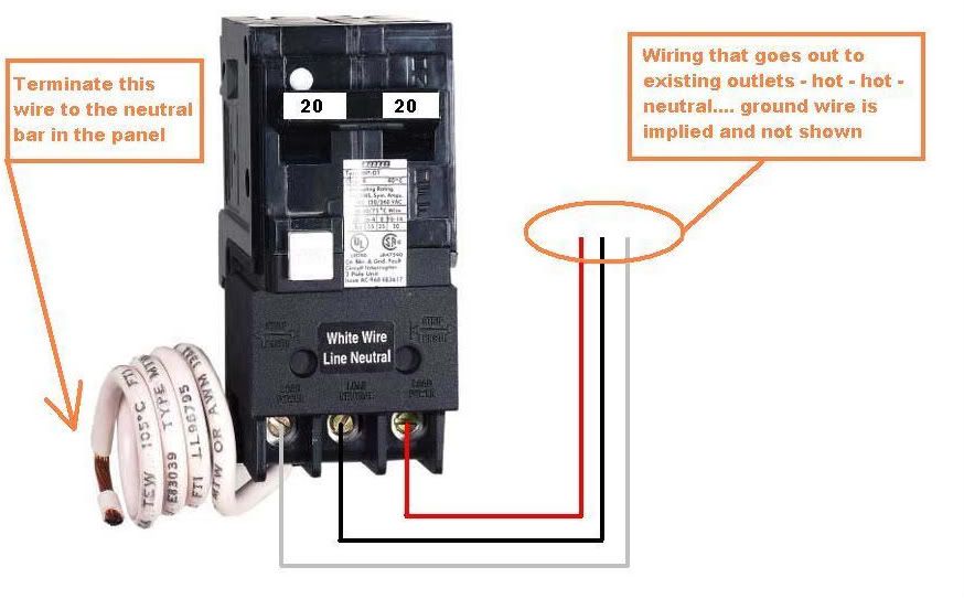 GFCI breaker trips instantly  Ground Fault Breaker Wiring Diagram    The Electric Brewery