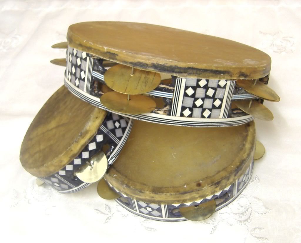 Lot 3 Beautiful Authentic Vintage Middle Eastern Tambourines HandMade