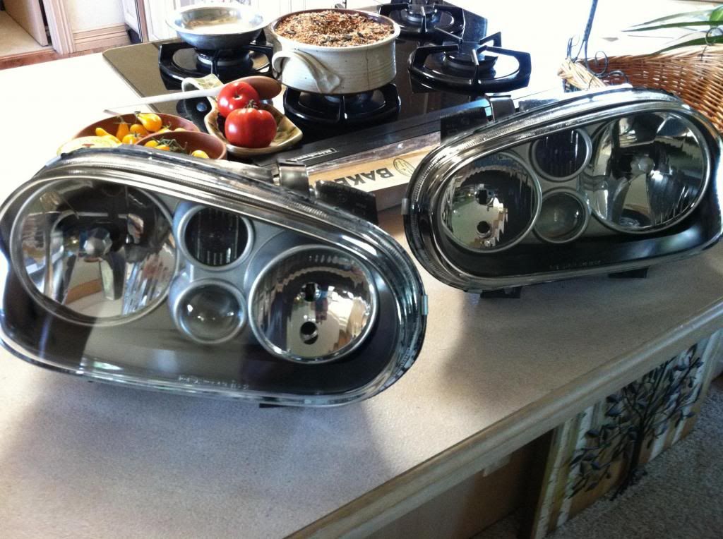 F.S. Custom MK4 GOLF FK Headlights w/ Glass lenses VW Vortex
