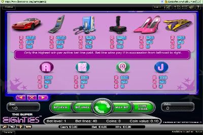 Super Eighties Video Slot Machine