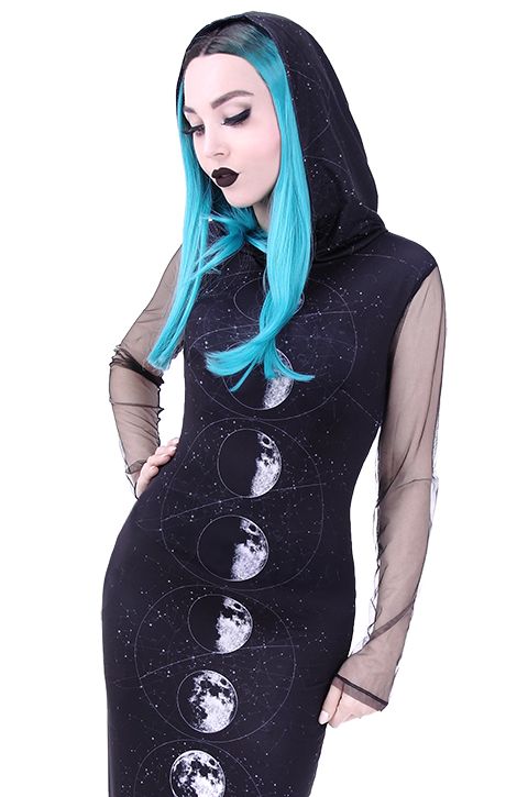 Restyle Moon Phases Dress Astrology Gothic Pagan Occult Wiccan Goth