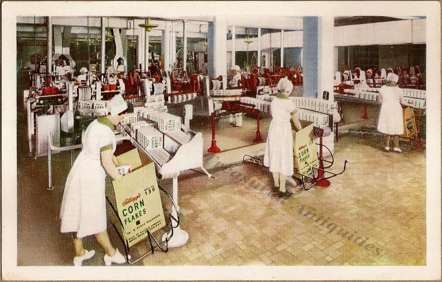 1940 Kellogg Cereal Factory Battle Creek Michigan Women in Packing Room