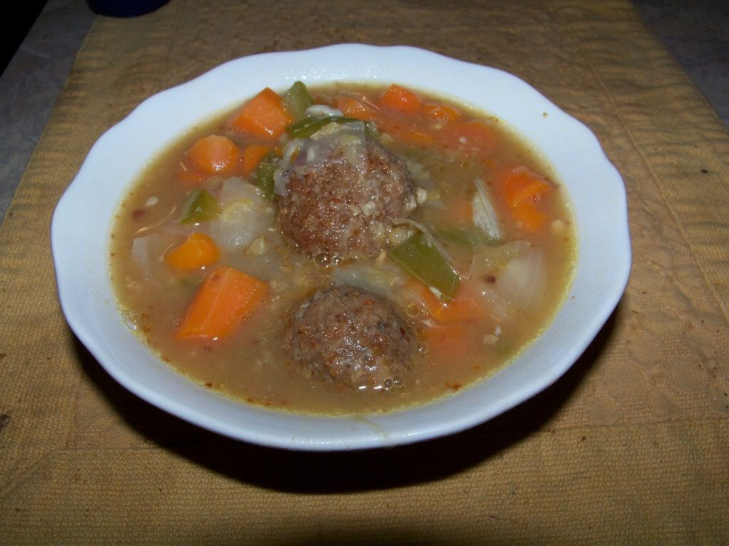 Vegetarian soup with gime lean meatballs Pictures, Images and Photos