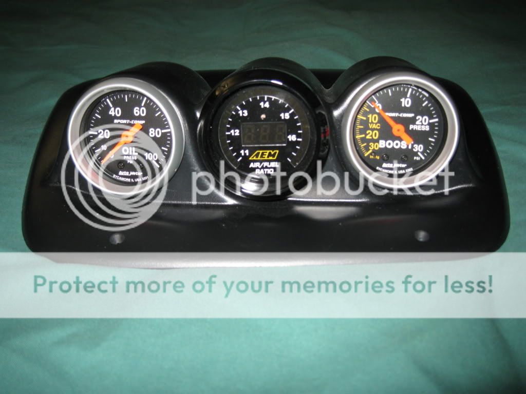 FL Autometer boost and oil pressure gauges and pod, AEM wideband A/F