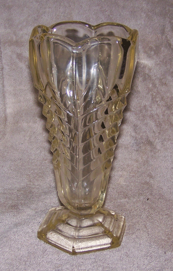 Antique Heavy Flint Glass Vase  