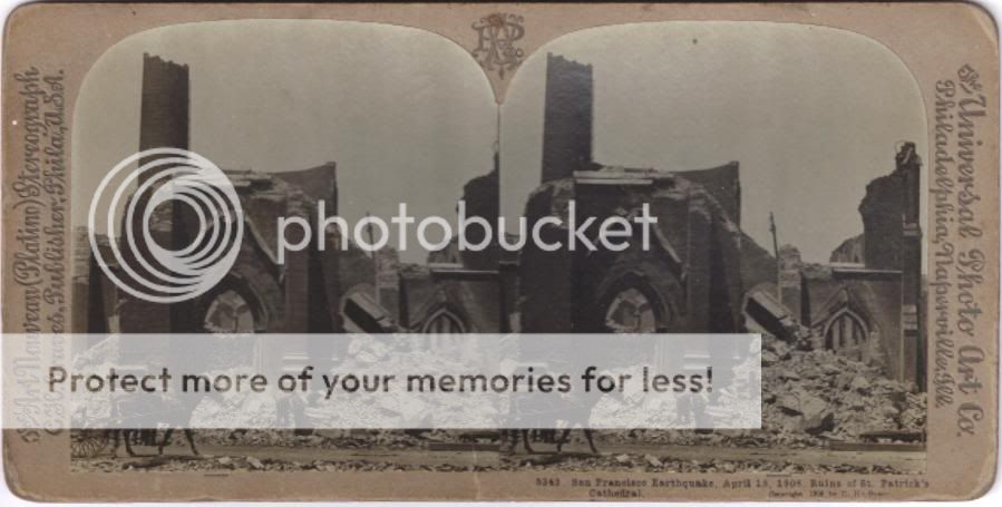 1906 S.F. Earthquake St Patricks Cathedral Stereoview  