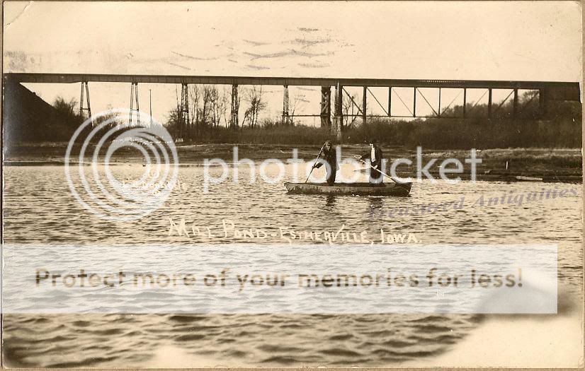 1910 Estherville Iowa Mill Pond Bridge Photo Postcard