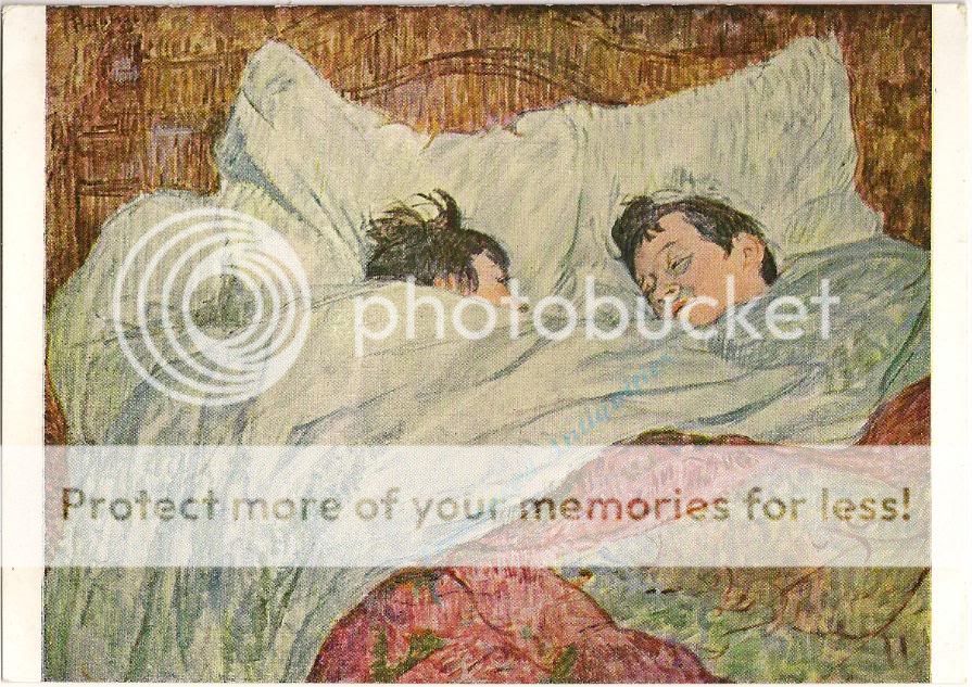 1940s Henri de Toulouse Lautrec Le Lit in Bed Postcard