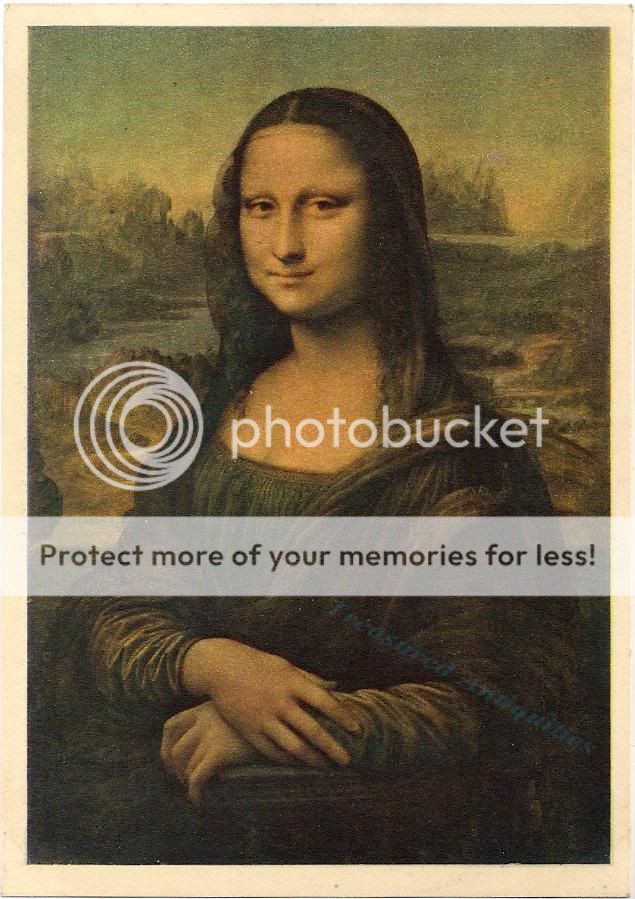 1940s Leonardo Da Vinci Mona Lisa   La Joconde Postcard  