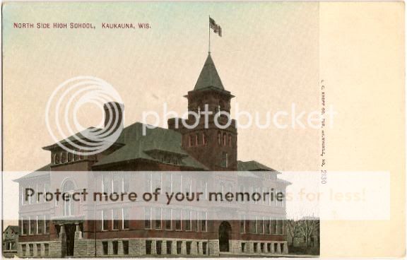 1900s Kaukauna Wisconsin North High School Postcard  