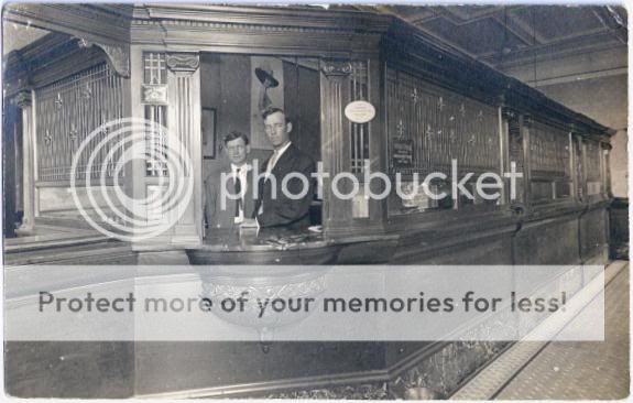 1900s Iowa Bank Interior Tellers Cage Photo Postcard  