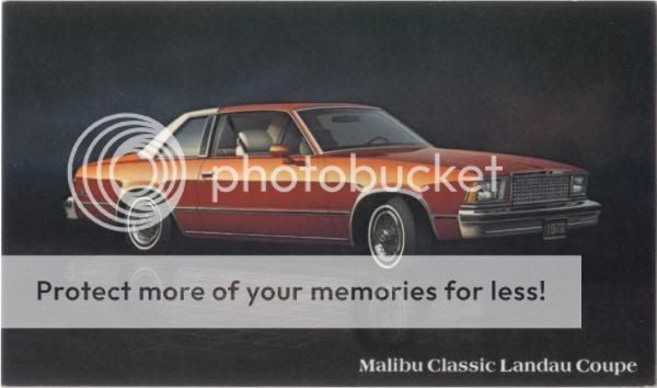 1978 Chevrolet/Chevy Malibu Landau Dealer Adv Postcard  