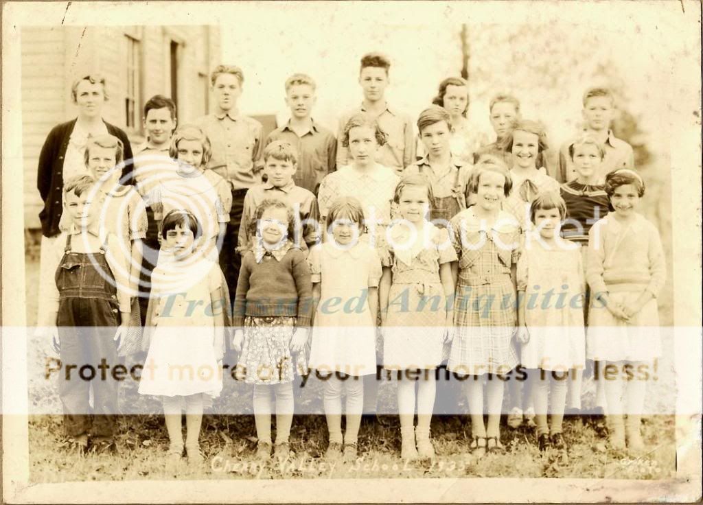 1935 Cherry Valley Ohio One Room School Class Photo  