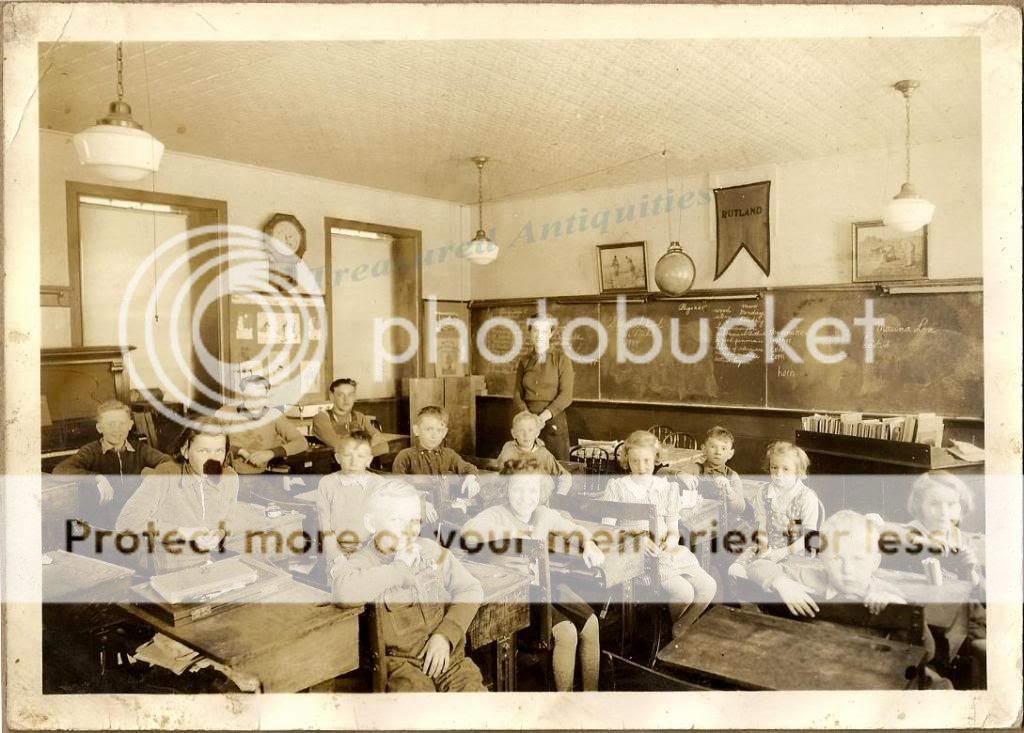 1937 Rutland Wisconsin One Room Clas Stone School Photo  