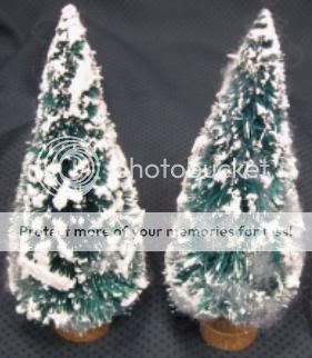   Landscape Picket Fence Bottle Brush Christmas Pine Trees Shrub  