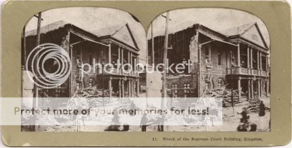 1907 Kingston Earthquake Supreme Court Bldg Stereoview